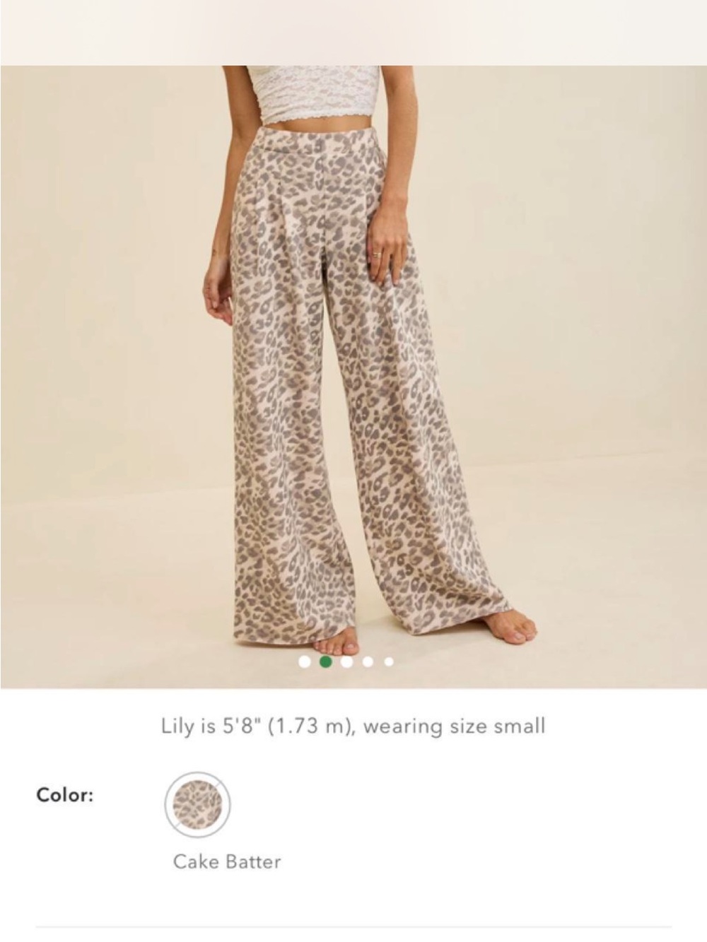 Aerie Cake Batter Leopard Wide-Leg Trouser Pants
